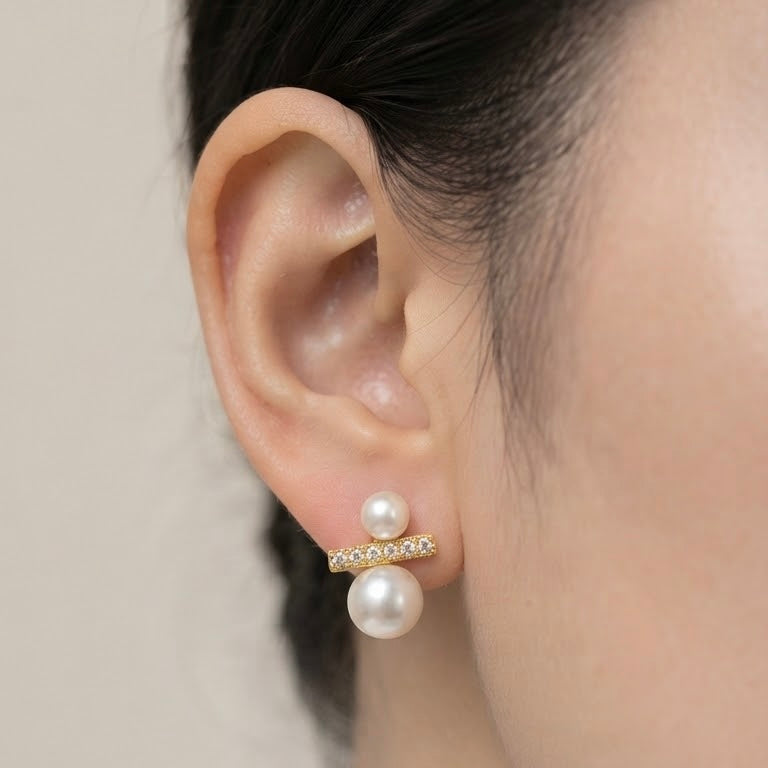 Solas Axis Pearl Earrings
