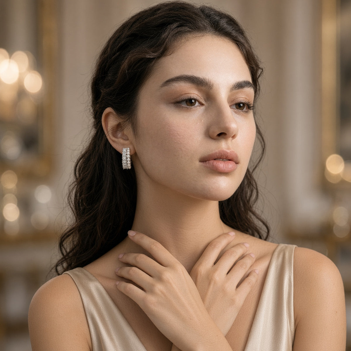 Solas Parallel Pearl Earrings
