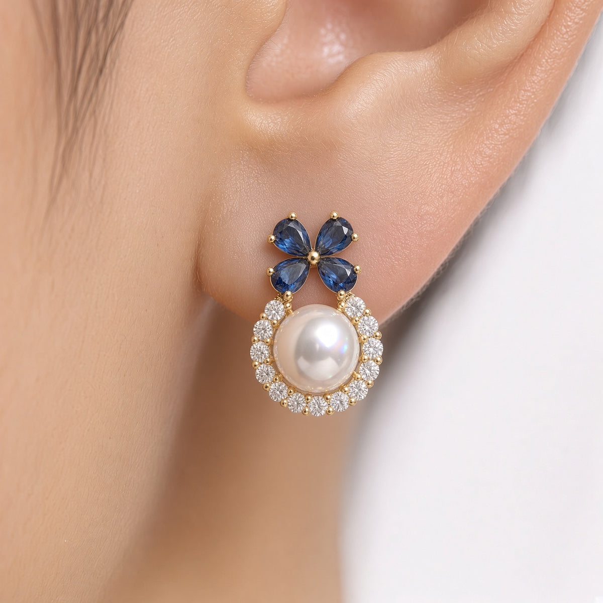 Solas Azure Pearl Earrings