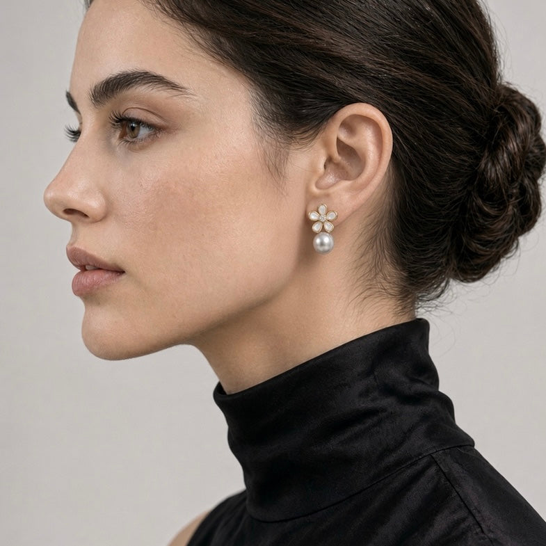 Solas Bloom Pearl Earrings