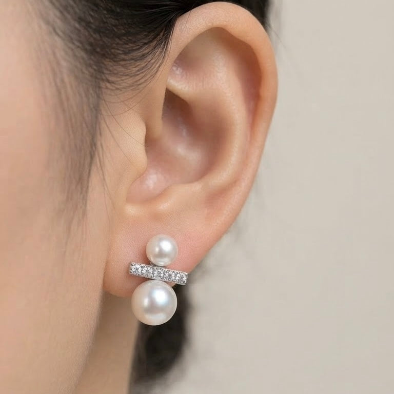 Solas Axis Pearl Earrings
