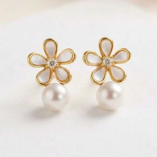 Solas Bloom Pearl Earrings