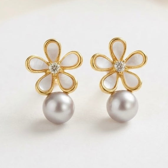 Solas Bloom Pearl Earrings