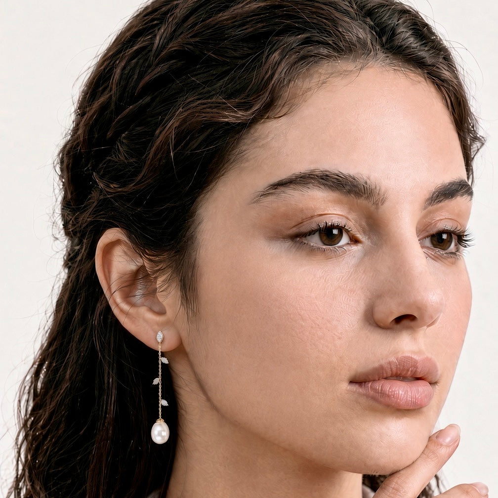 Solas Vine Pearl Earrings
