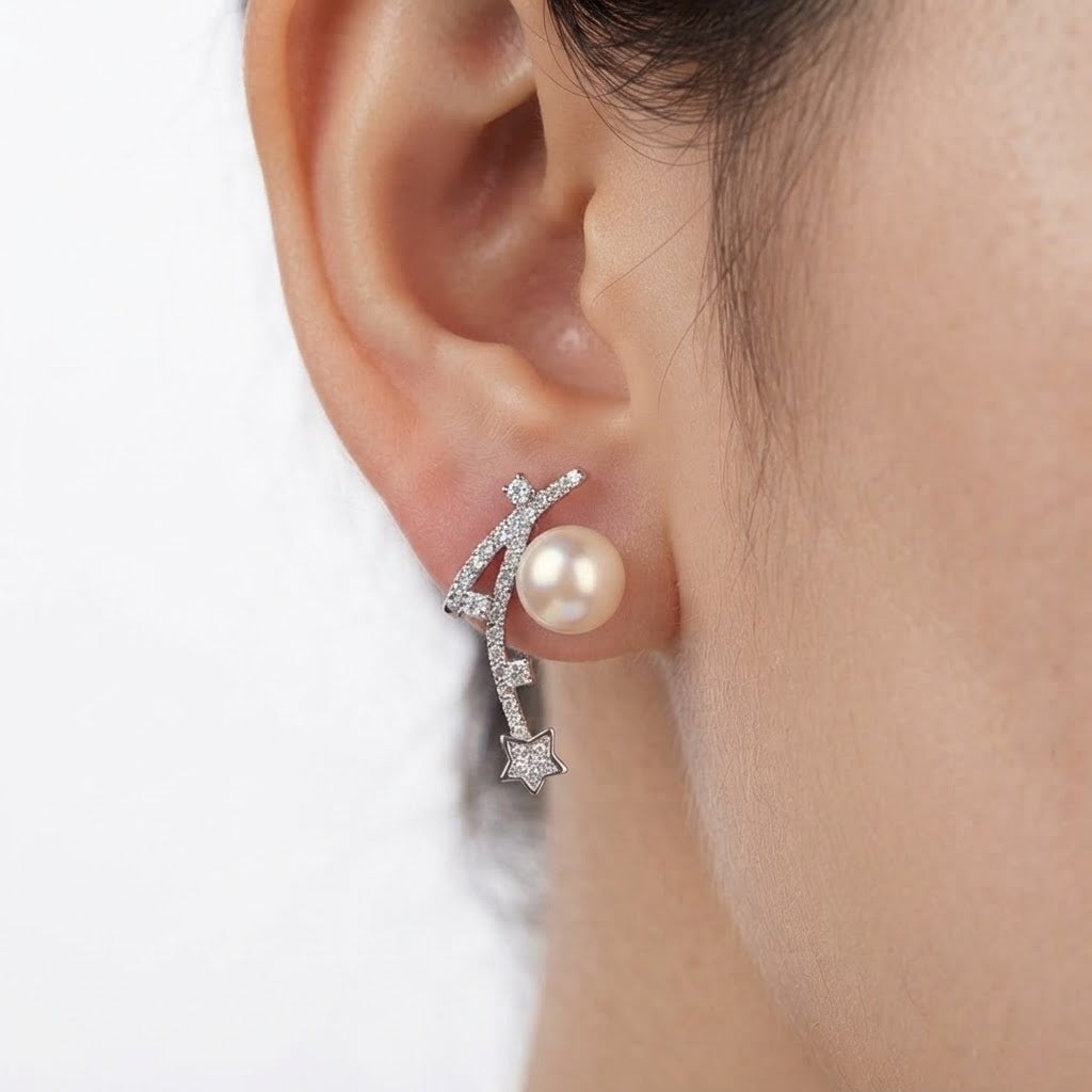 Solas Comet Pearl Earrings