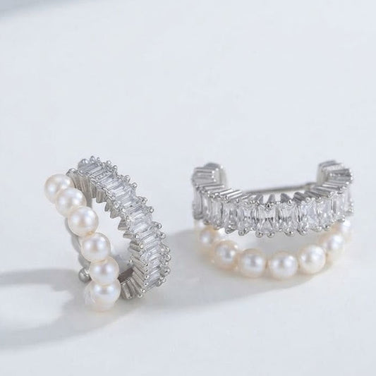 Solas Parallel Pearl Earrings