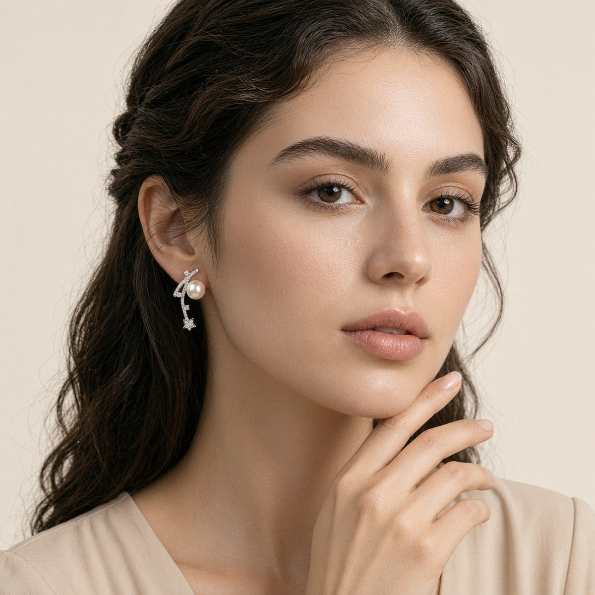 Solas Comet Pearl Earrings