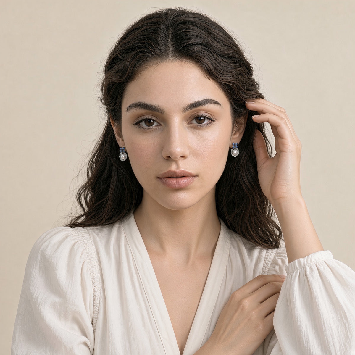 Solas Azure Pearl Earrings