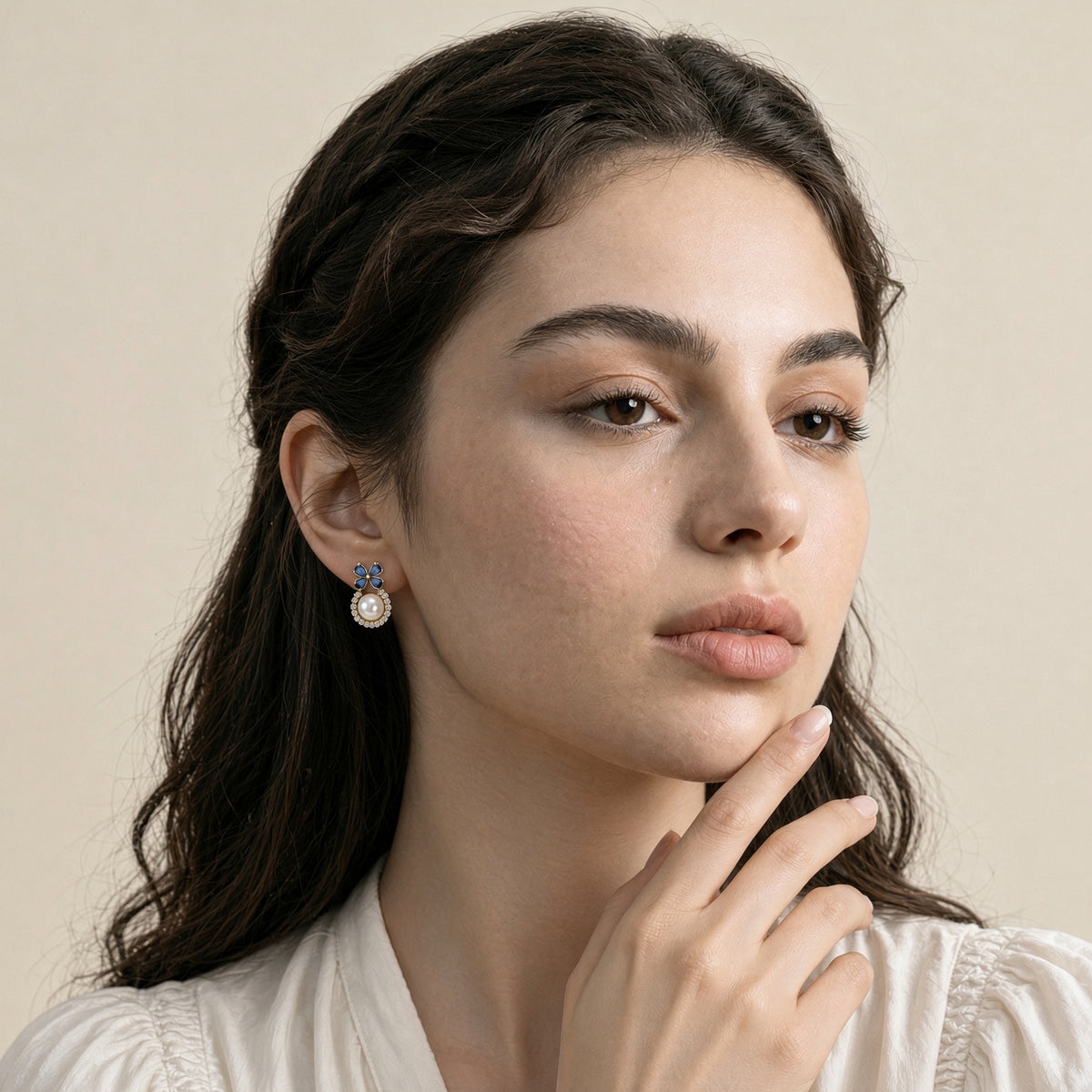 Solas Azure Pearl Earrings