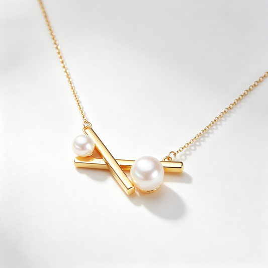 Solas Cross Pearl Necklace